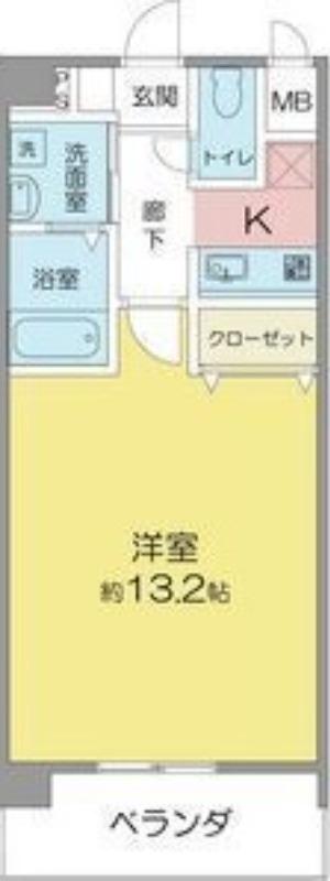 クレール高道町(1K/2階)の間取り写真