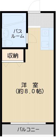 ビラ本郷(ワンルーム/2階)の間取り写真