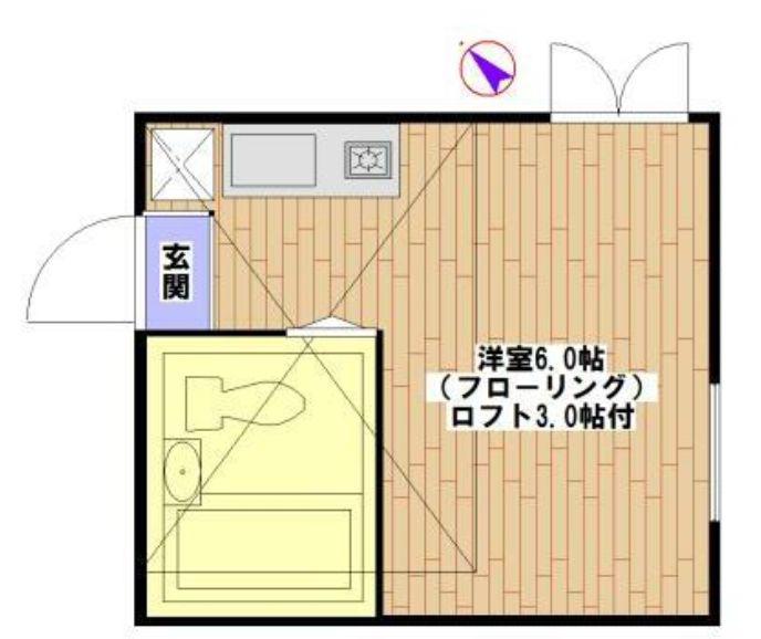アーバンコート沼袋A(ワンルーム/1階)の間取り写真