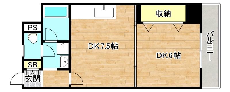 サウスパラジェ(1DK/7階)の間取り写真