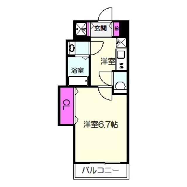 ラグゼ都島北1(1K/5階)の間取り写真