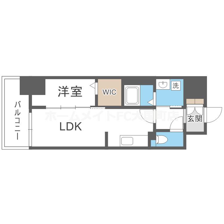 ALIVIS九条(1LDK/5階)の間取り写真
