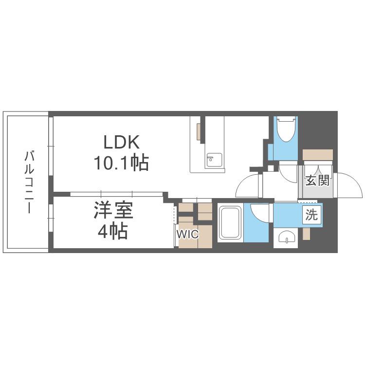 コンフォリア・リヴ北浜淡路町(1LDK/12階)の間取り写真