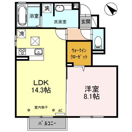 メル・J(1LDK/1階)の間取り写真