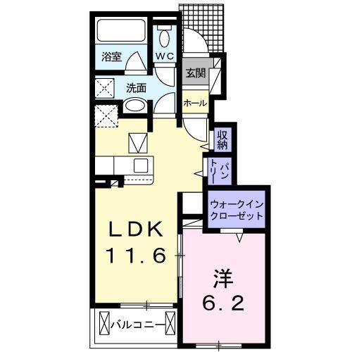 アルモニーブライト(1LDK/1階)の間取り写真