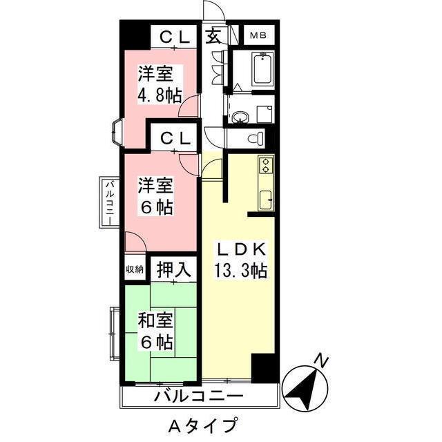 日本泉ビル(3LDK/8階)の間取り写真