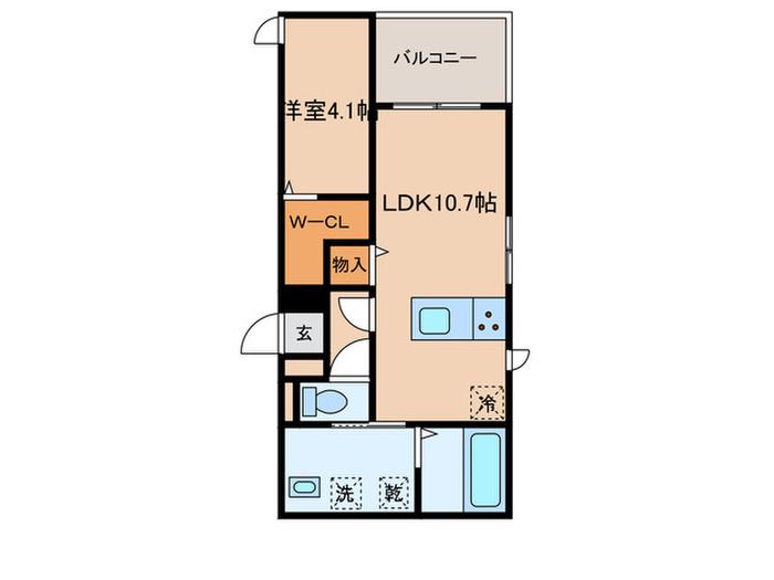 ルヴィータ本陣(1LDK/2階)の間取り写真