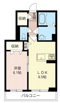 シャーメゾン小作台(1LDK/1階)の間取り写真