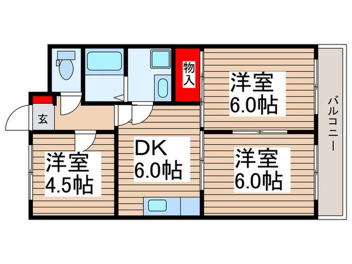 アレリー1515(3DK/3階)の間取り写真