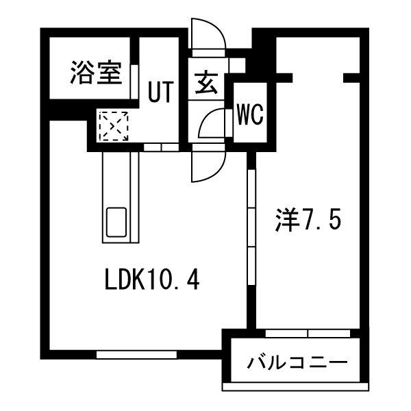 RIGEL EIN(1LDK/2階)の間取り写真