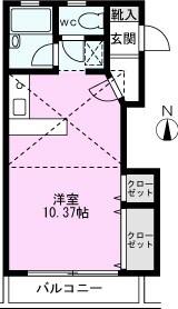 プリクレスト西方(ワンルーム/2階)の間取り写真