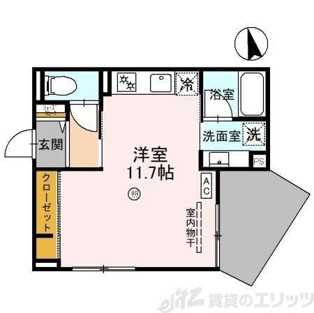 SERENO(ワンルーム/1階)の間取り写真
