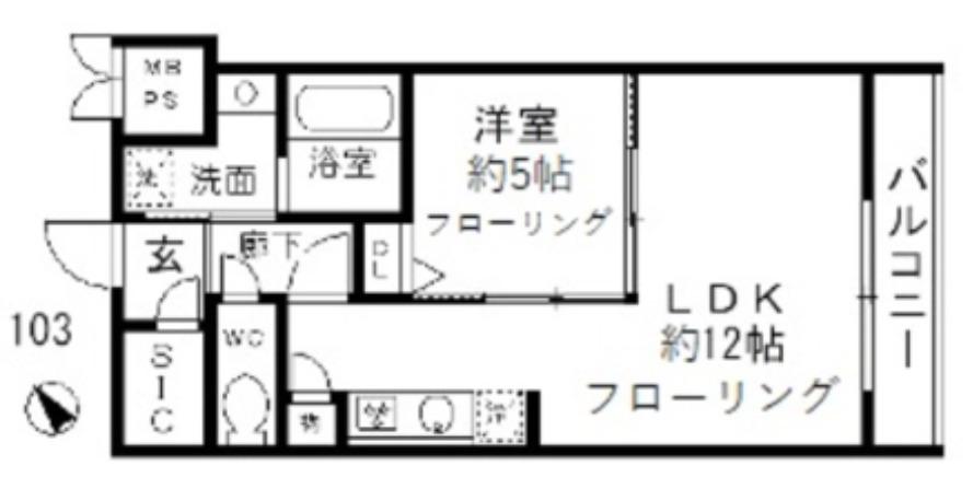 260601 ファインクレスト入谷(1LDK/4階)の間取り写真
