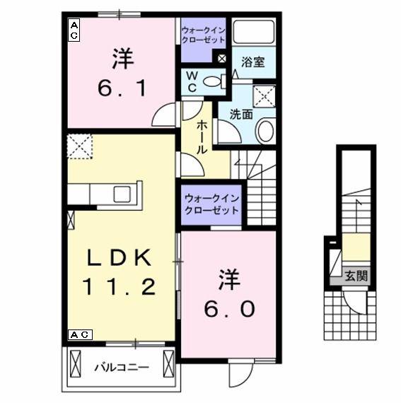 ピース マインド(2LDK/2階)の間取り写真