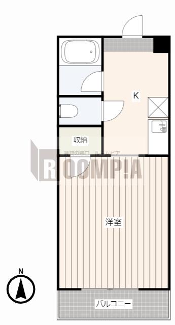フィレンツェ岐阜(1K/4階)の間取り写真