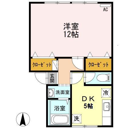 コーポ・アルペラA(1DK/2階)の間取り写真