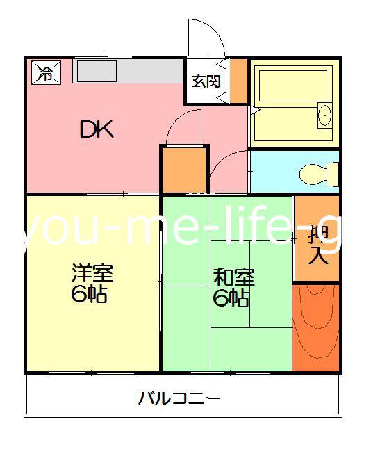 瀬戸マンション(2DK/2階)の間取り写真