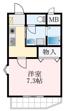 ビアンフェ(1K/2階)の間取り写真