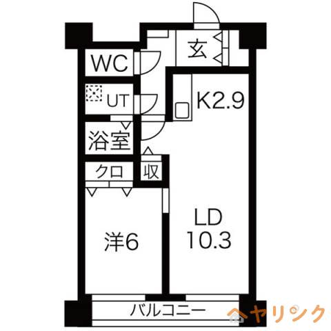 音羽本郷ビル(1LDK/2階)の間取り写真