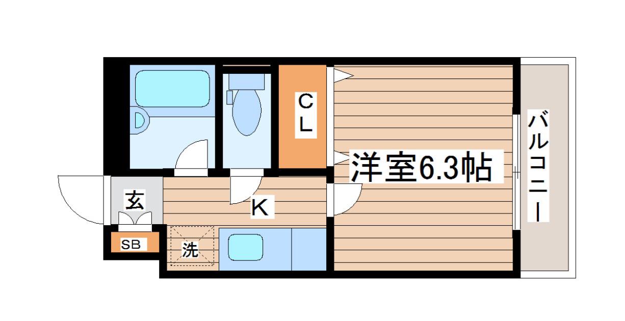 互幸ハイツII番館(1K/3階)の間取り写真