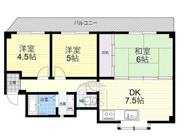 コンプリーションⅠ(3DK/2階)の間取り写真