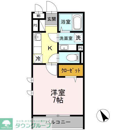プレミール品川豊町(1K/3階)の間取り写真