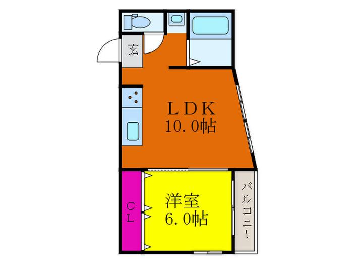 レンダム樫切山(1LDK/3階)の間取り写真