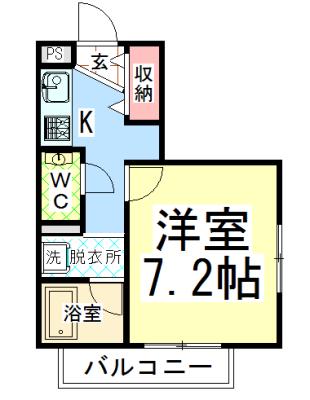 DL レグルス中央林間(1K/2階)の間取り写真