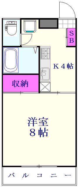 オアシス光(1K/1階)の間取り写真