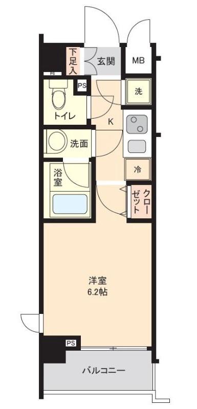 ドルチェ東京押上ツインズ弐番館(1K/5階)の間取り写真