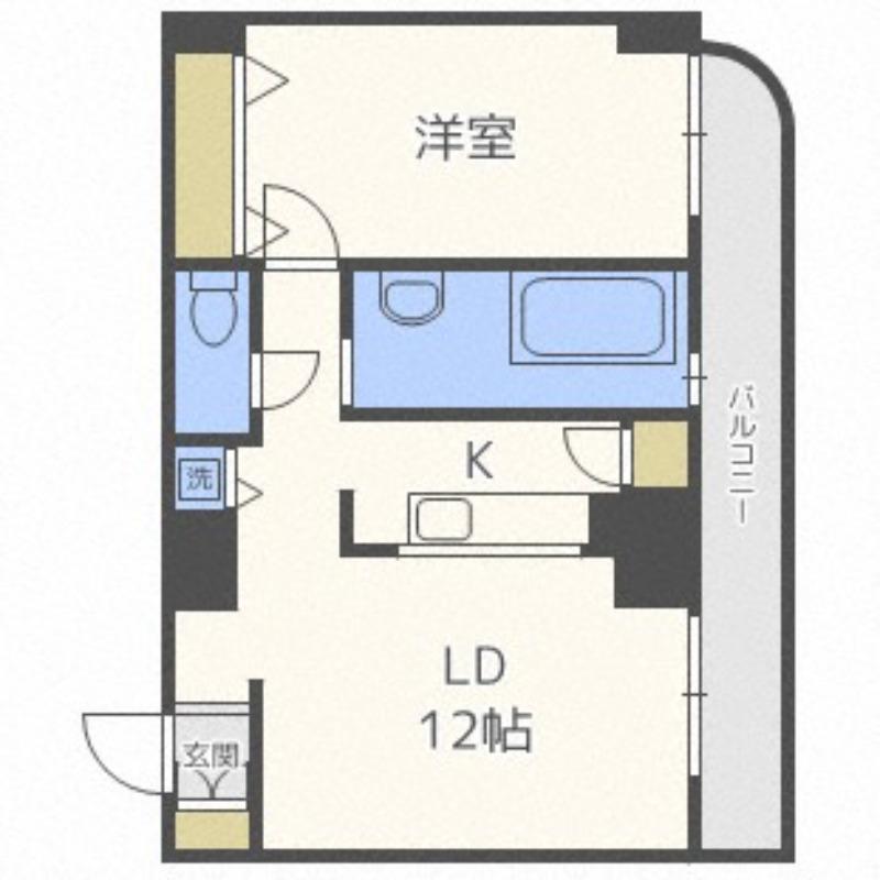 AMSTOWER南6条(1LDK/4階)の間取り写真