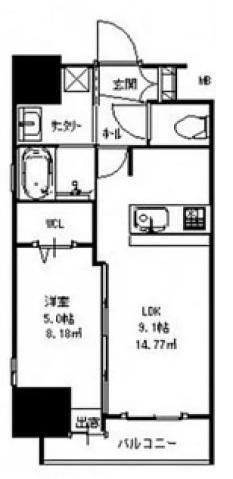 IKUSHIN平和公園(1LDK/10階)の間取り写真