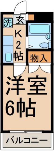 セントラルムサシ(1K/3階)の間取り写真