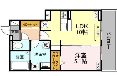 ルヴィータ川名(1LDK/2階)の間取り写真
