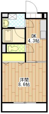 フォルテN(1DK/3階)の間取り写真
