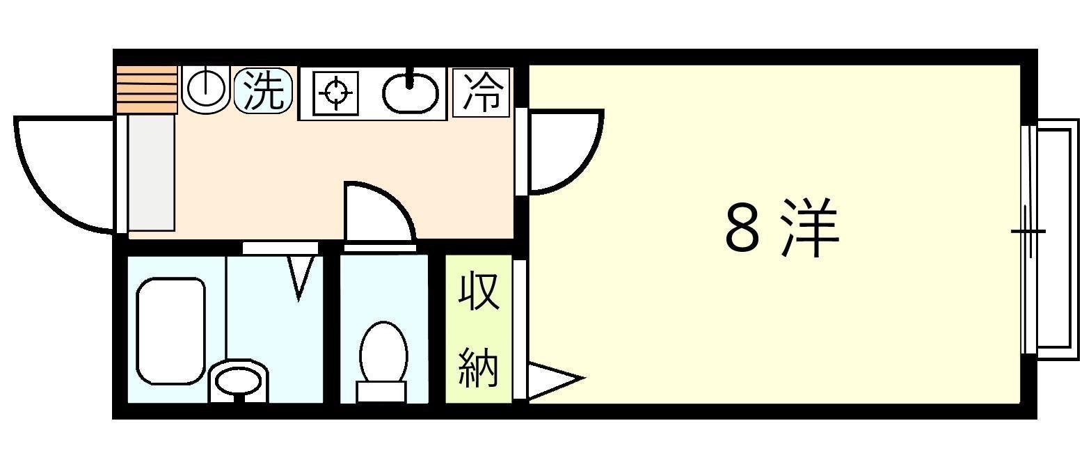 ディアスKIII(1K/1階)の間取り写真