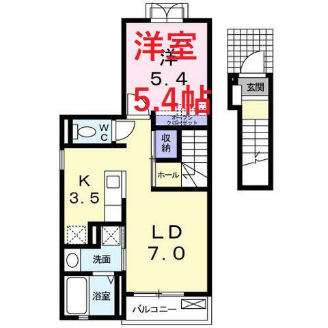 T-COMFORT(1LDK/2階)の間取り写真
