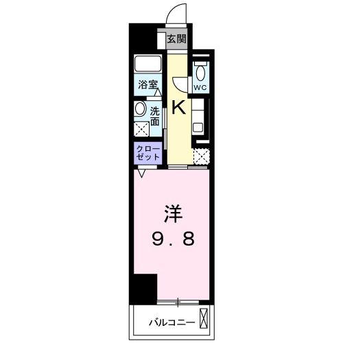 HANY TOWER(1K/8階)の間取り写真