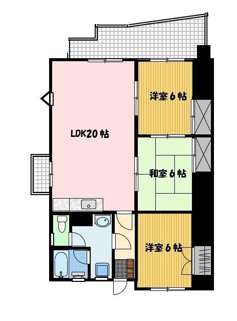 レジデンス泉(3LDK/5階)の間取り写真