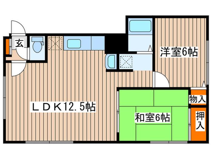 ヒロ920(2LDK/2階)の間取り写真