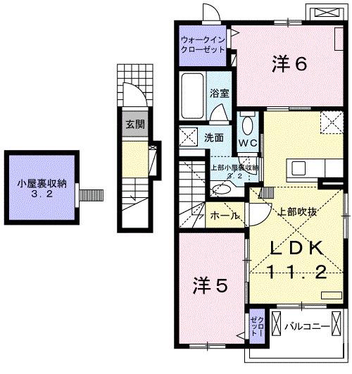 グラン クラス(2LDK/2階)の間取り写真