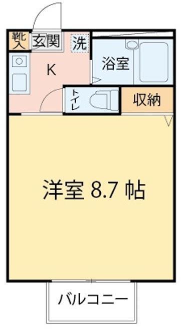 カーサ宮千代(1K/1階)の間取り写真
