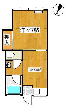 コーポNS(1DK/2階)の間取り写真