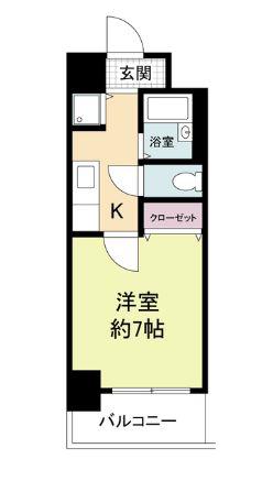 グラマシー心斎橋東(1K/5階)の間取り写真