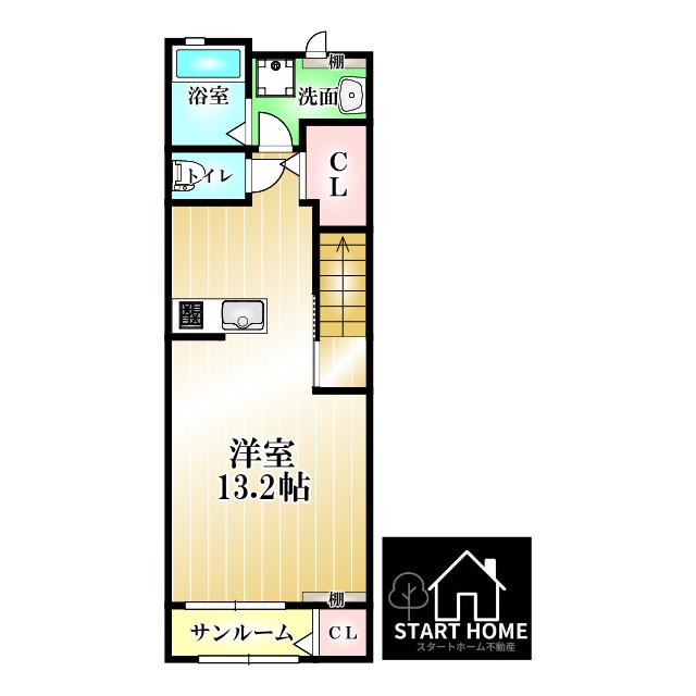 コッティ クワハラIV(ワンルーム/2階)の間取り写真
