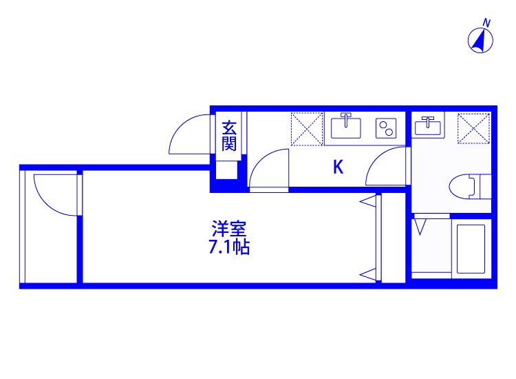BLOOMIN MIYAHARA(1K/2階)の間取り写真