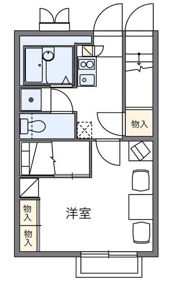 レオパレスリベイン(1K/1階)の間取り写真