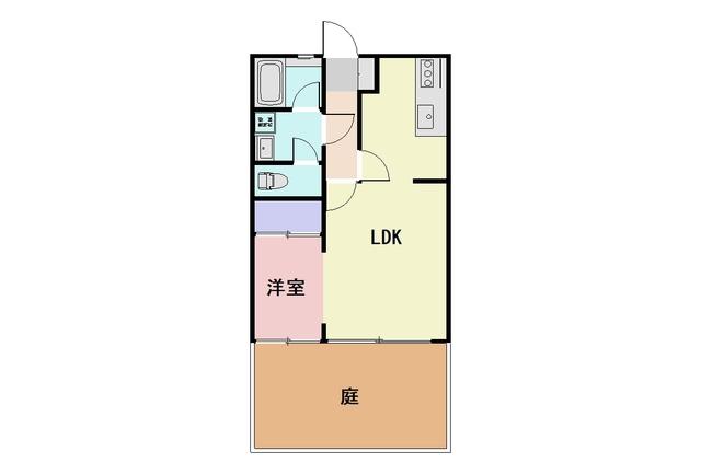 メゾンドール下石倉(1LDK/1階)の間取り写真
