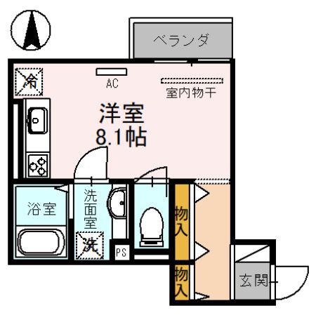 ダイヤモンドフジ鶴橋 プラチナ(ワンルーム/3階)の間取り写真