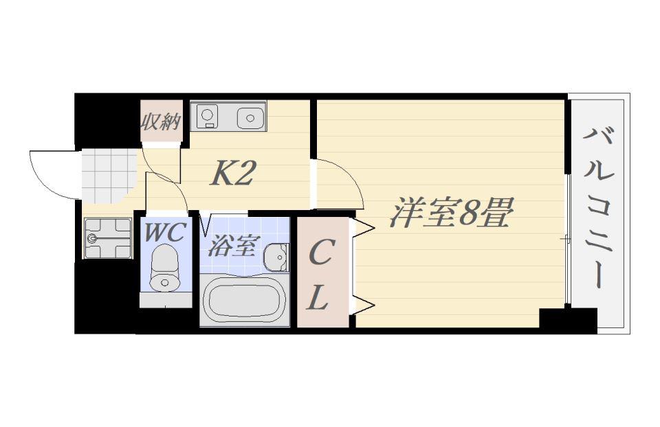 スカイパーク5(1K/5階)の間取り写真